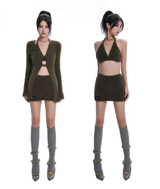 INSTOCK | Vira spice 3-piece set (bra + cardigan + skirt)