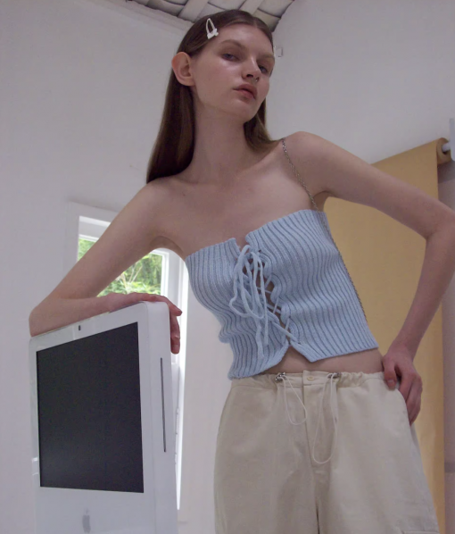 INSTOCK | Lizzy Knitted Tube Top – ONLY blue