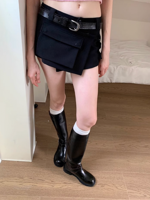 Alternative view of IN STOCK | ASYMMETRIC WRAP MINI SKORT