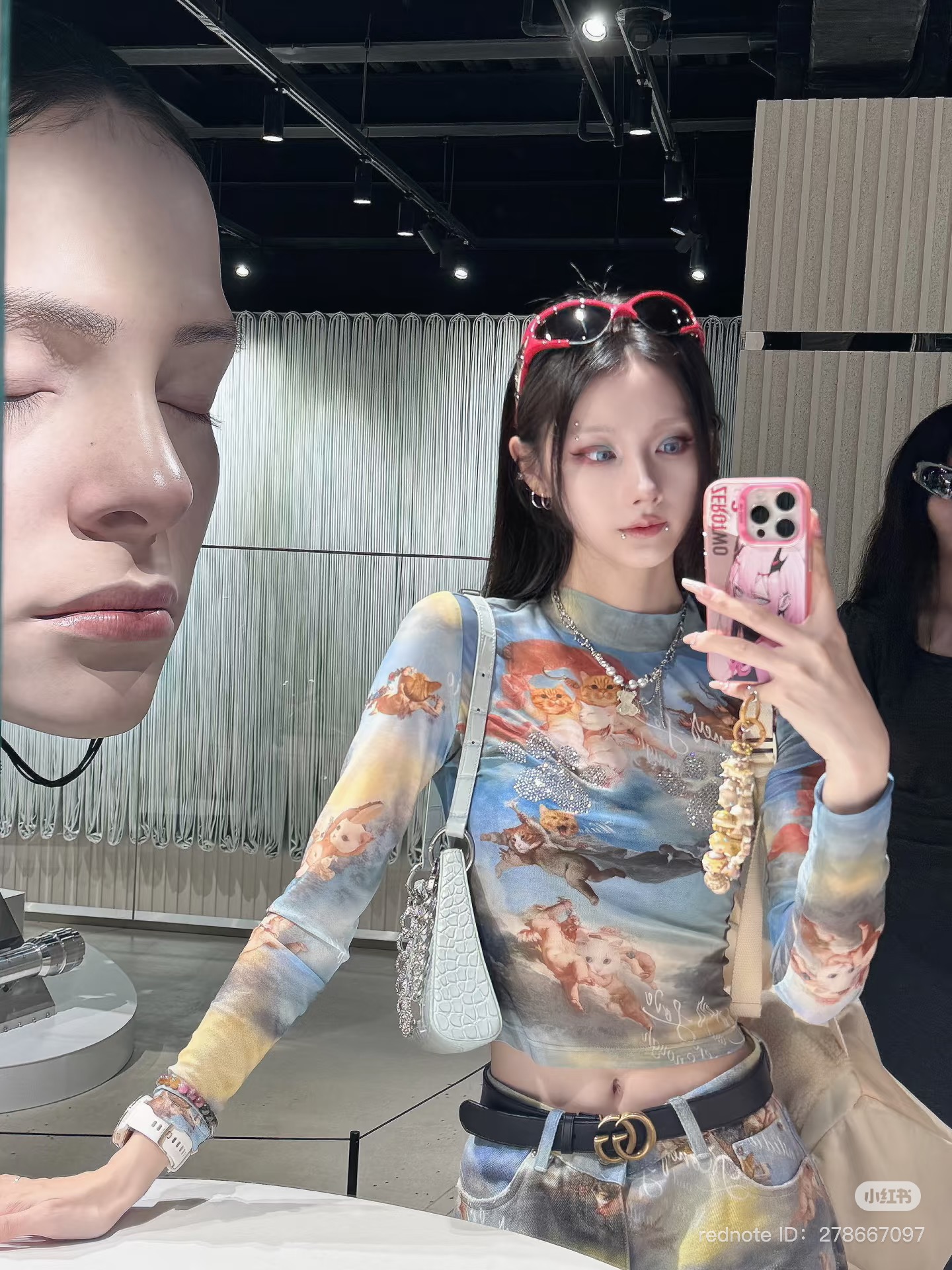 IN STOCK 🇰🇷☆♱ Angel kitten printed mesh crop top & Pants - Image 18