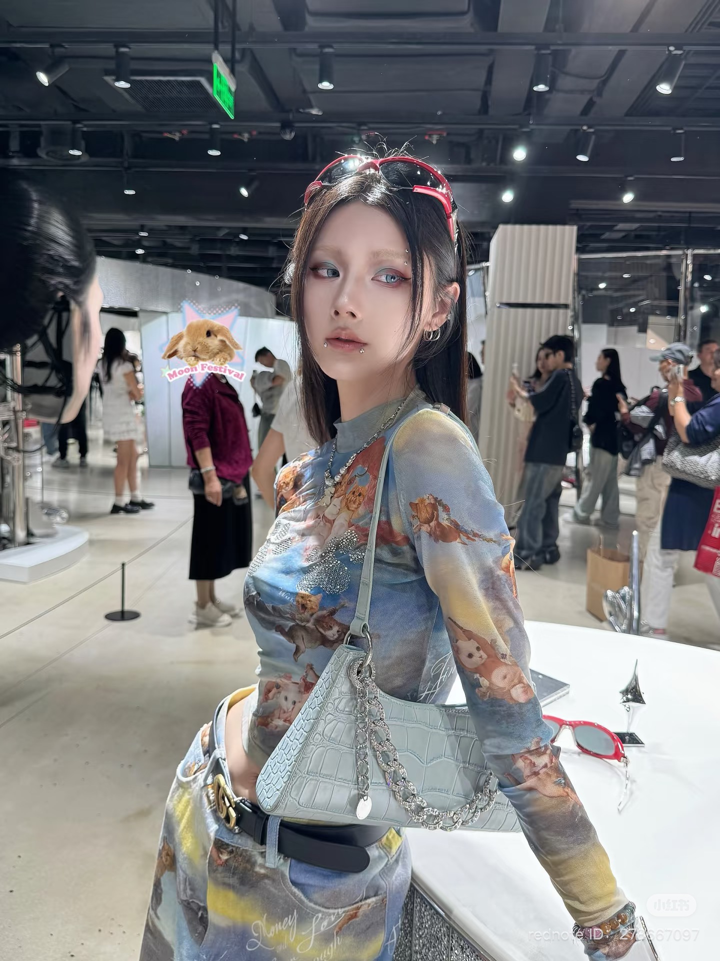 IN STOCK 🇰🇷☆♱ Angel kitten printed mesh crop top & Pants - Image 17