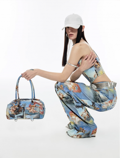 Alternative view of IN STOCK 🇰🇷☆♱ Angel kitten straight wide pants