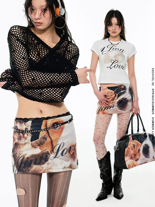 IN STOCK ˶ᵔ ᵕ ᵔ˶🐶 Kitten and Puppy Skirt – 2 patterns