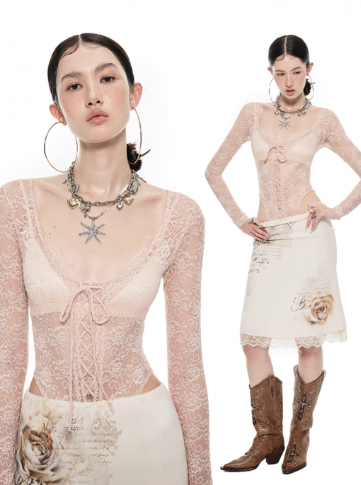 Alternative view of IN STOCK | KYLEAH LACE BODYSUIT – ONLY WHITE