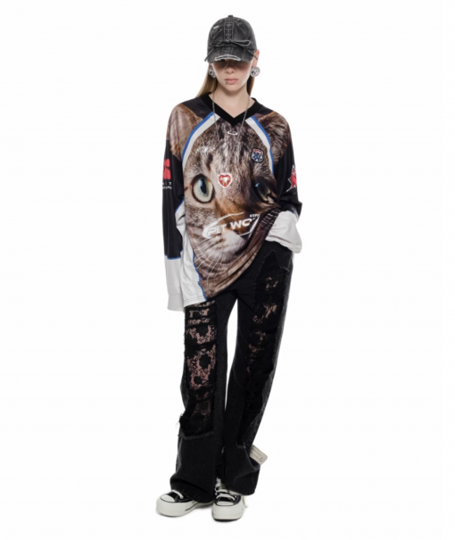 Alternative view of IN STOCK | GEIST GRAY CAT OVERSIZED T-SHIRT