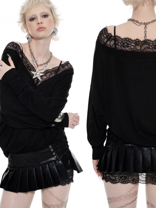 IN STOCK | GAGI LACE TRIM T-SHIRT – 2COLORS