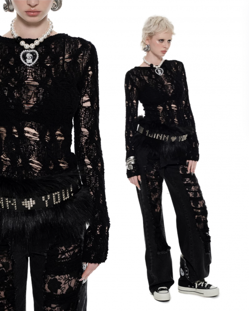 Alternative view of IN STOCK | ERIKA CROCHET LONG SLEEVE TOP – 3COLORS