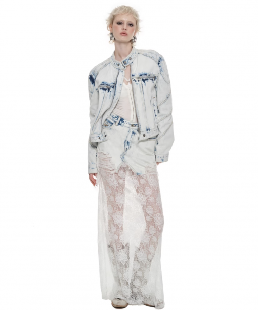 Alternative view of IN STOCK | CHANTELLE DENIM LACE SKIRT – 2COLORS