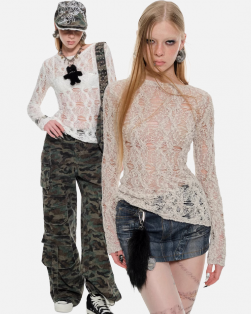 IN STOCK | ERIKA CROCHET LONG SLEEVE TOP – 3COLORS