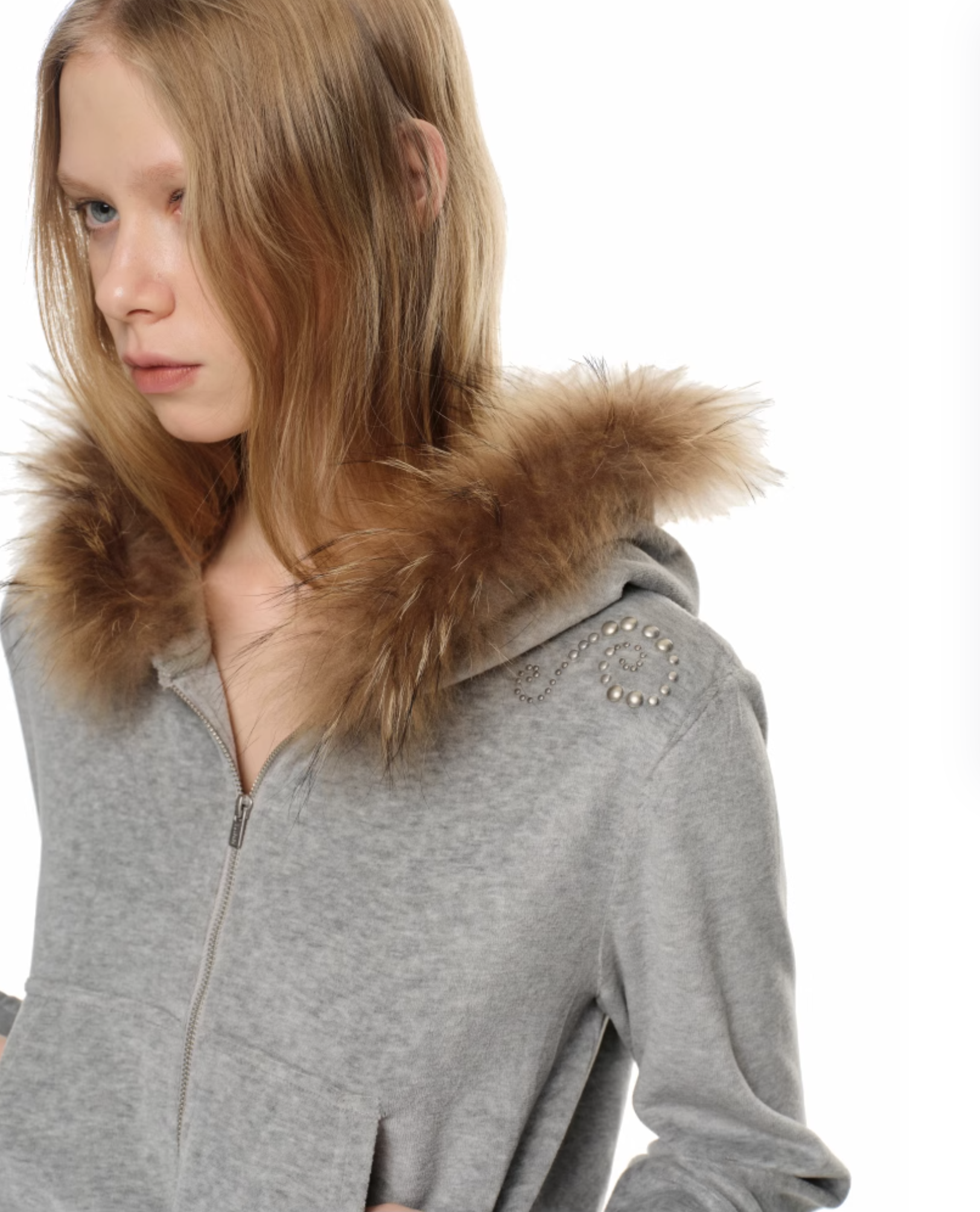 IN STOCK | INDIE VELVET RACCOON FUR HOODIE 2-PIECE SET - 3colors - Image 18
