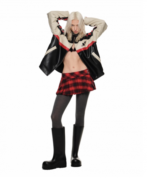 Alternative view of IN STOCK | MINGA PLAID PLEATED MINI SKIRT – ONLY RED