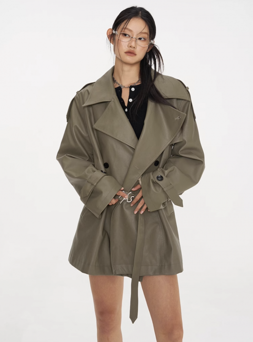 IN STOCK | ARMARIUM TRENCH COAT FAUX LEATHER