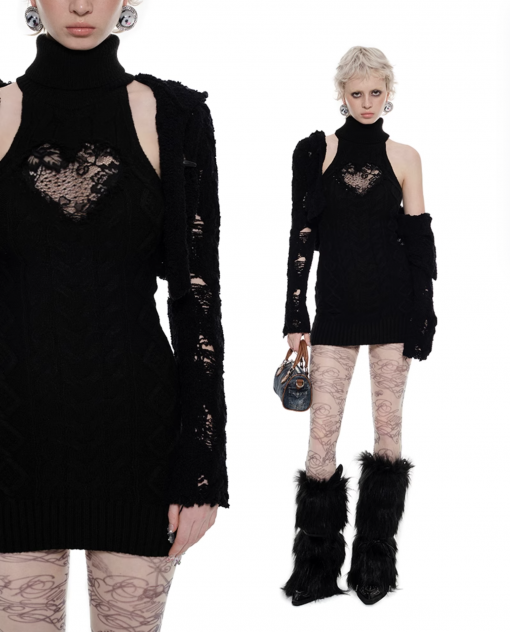 Alternative view of IN STOCK | ARIA CABLE KNIT VEST DRESS - 3COLORS