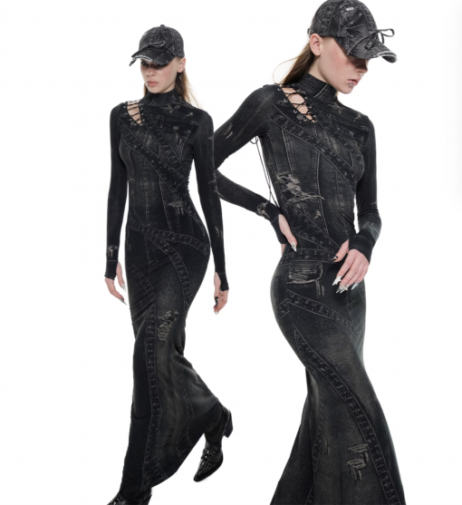 Alternative view of IN STOCK | NAVY GAULTIER MAXI DRESS – 2COLORS