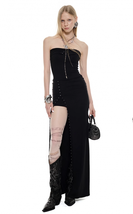 IN STOCK | MORTICIA FLOOR STRAPLESS DRESS