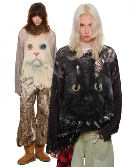 IN STOCK | FIERCE CAT FURRY FRIEND OVERSIZED SWEATER – 2COLORS