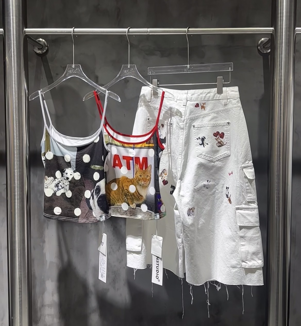 IN STOCK | WHITE CAT BLESS YOU BERMUDA LOW DENIM SHORTS - Image 4