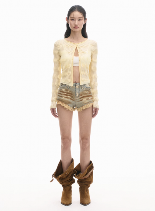 Alternative view of IN STOCK | PYTHON DENIM SHORTS 💥PREMIUM LIMITED EDITION ITEM💥