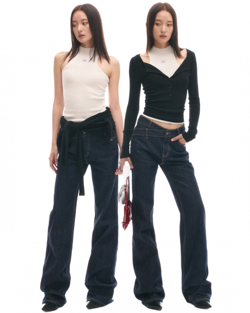 IN STOCK | BLACK HENLEY KNIT TOP (CAN BE WORN 2 WAYS)