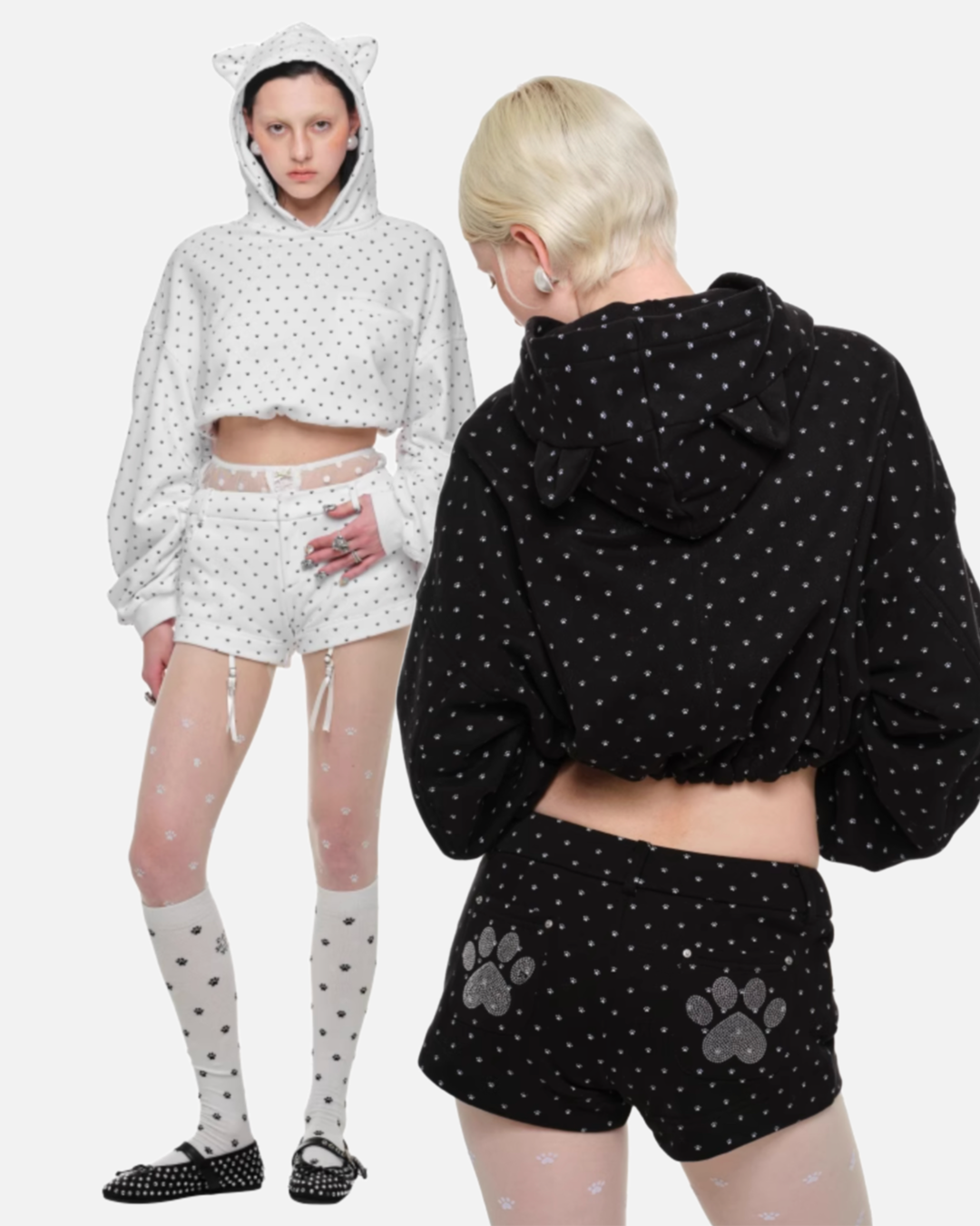 IN STOCK | NYKKO CROPPED HOODIE + SWEATSHORTS 2-PIECE SET – 2COLORS