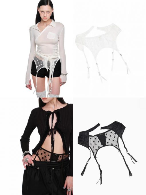 IN STOCK | POLKA DOT LACE GARTER BELT - 2COLORS