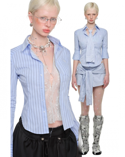 IN STOCK | MINLEE TOP+NECK TIE or SKIRT or 3-PIECE SET (top+skort+neck tie)