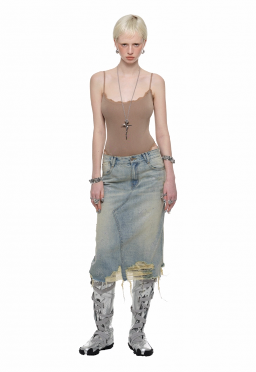 Alternative view of IN STOCK | JOVIE WASHED DENIM SKIRT