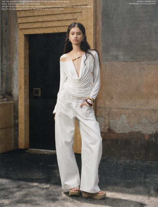 Alternative view of IN STOCK | CHU WHITE WIDE-LEG JEANS