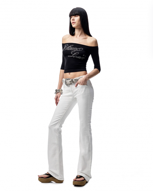 Alternative view of IN STOCK | SUICA WHITE DENIM FLARED PANTS