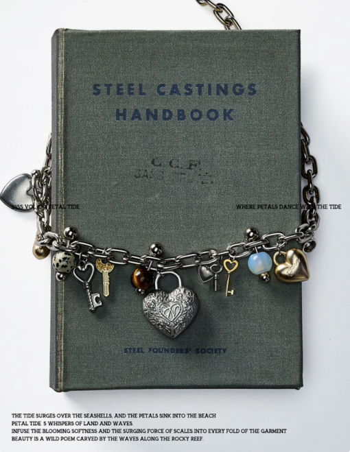 Alternative view of IN STOCK | TIGER EYE AND SPOT STONE HEART NECKLACE