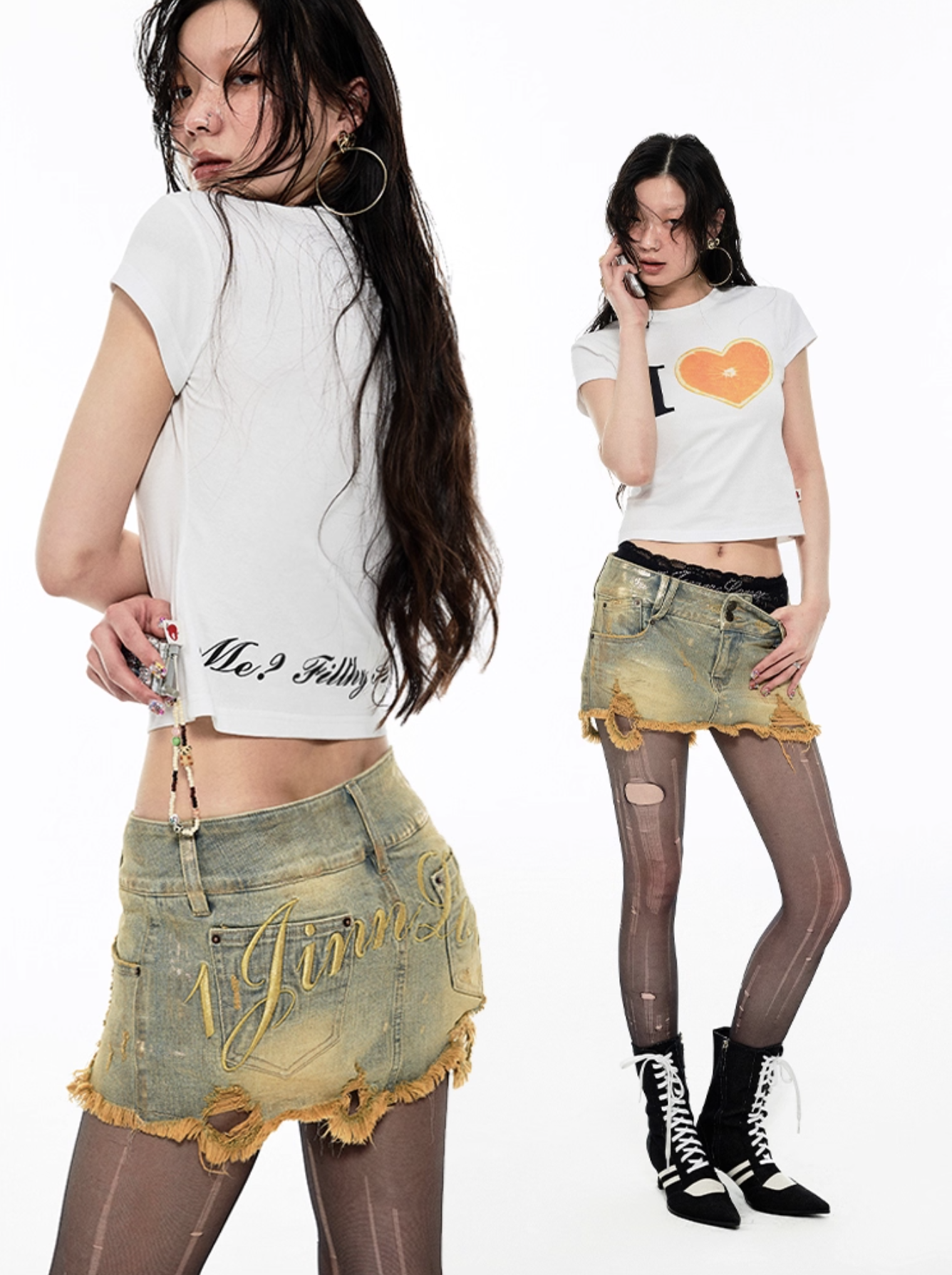 IN STOCK | LISA DENIM MINI SKORT - Image 8