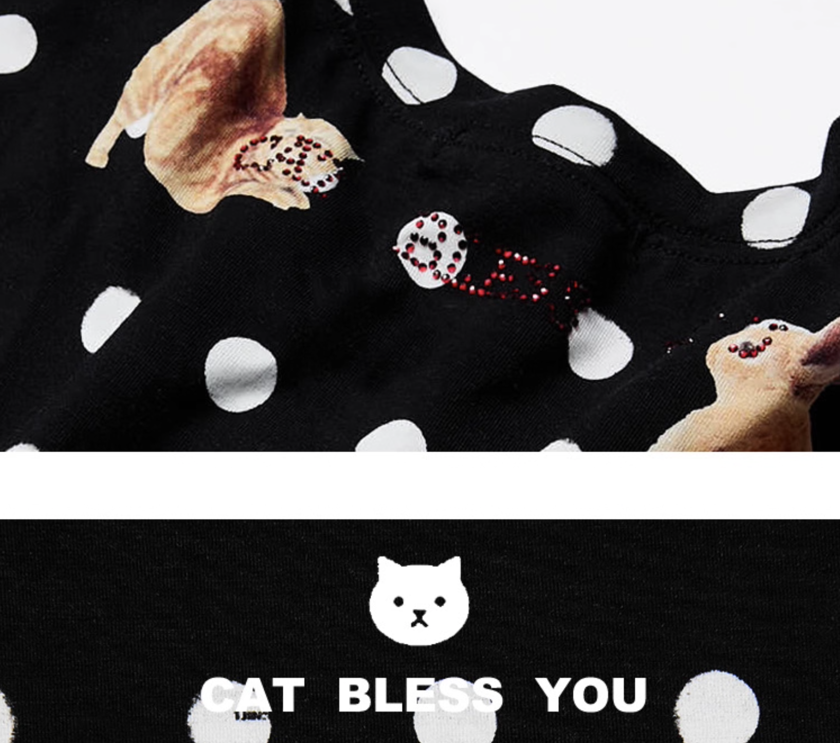 IN STOCK ♱ CATS & DOGS LOVE POLKA DOT PRINT T-SHIRT & CAMI TOP - 2colors - Image 23