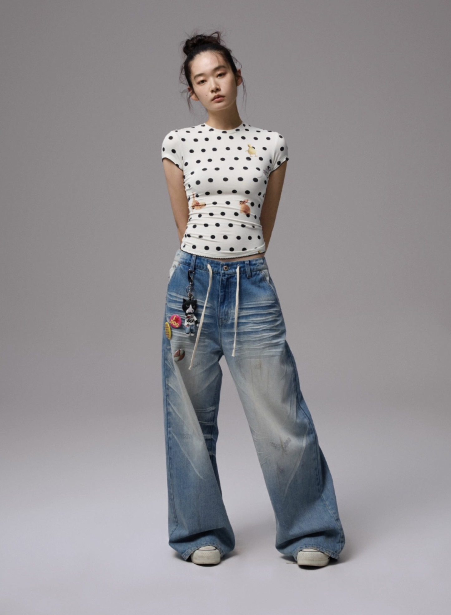 IN STOCK ♱ CATS & DOGS LOVE POLKA DOT PRINT T-SHIRT & CAMI TOP - 2colors - Image 24