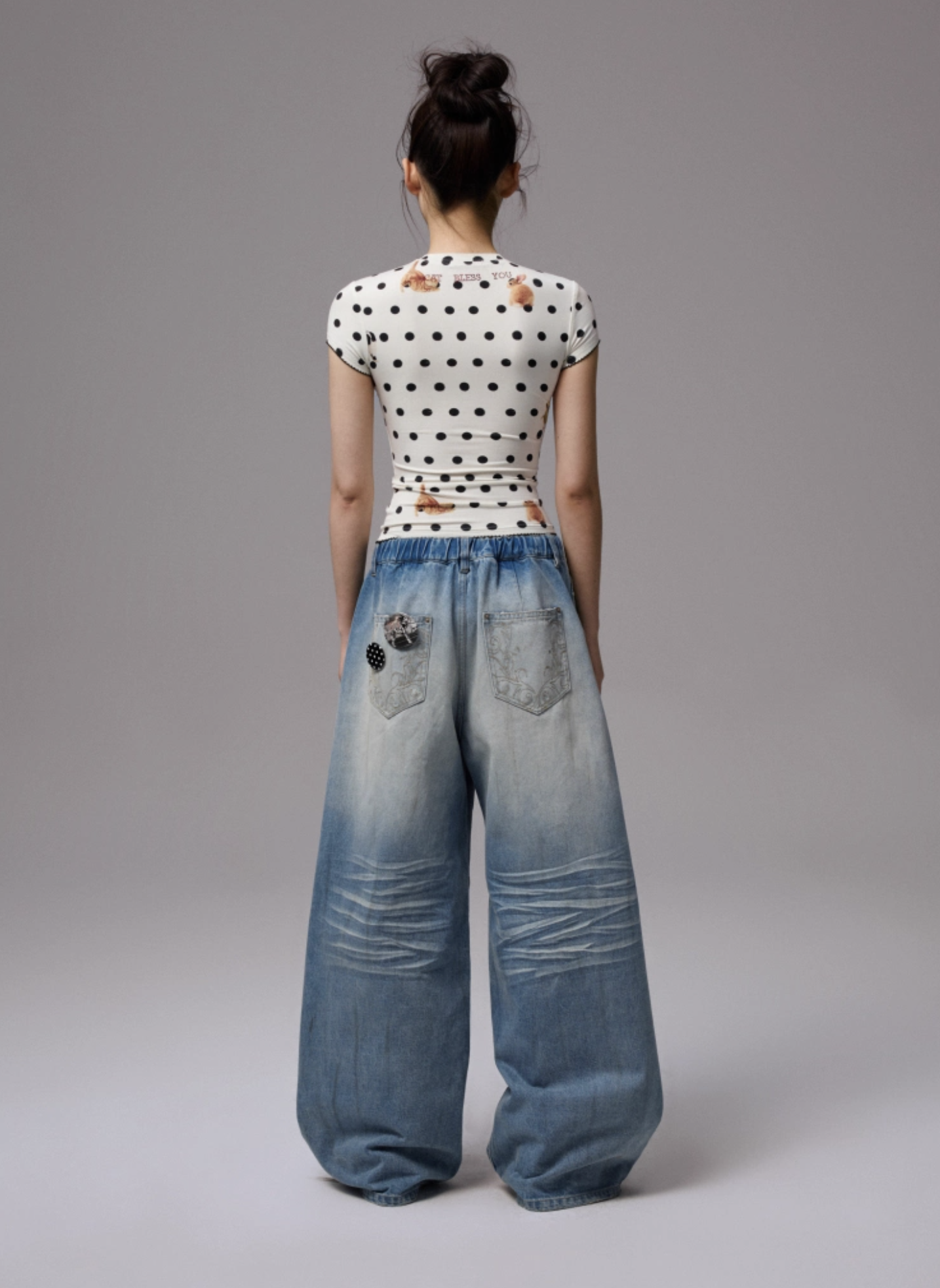 IN STOCK ♱ CATS & DOGS LOVE POLKA DOT PRINT T-SHIRT & CAMI TOP - 2colors - Image 19