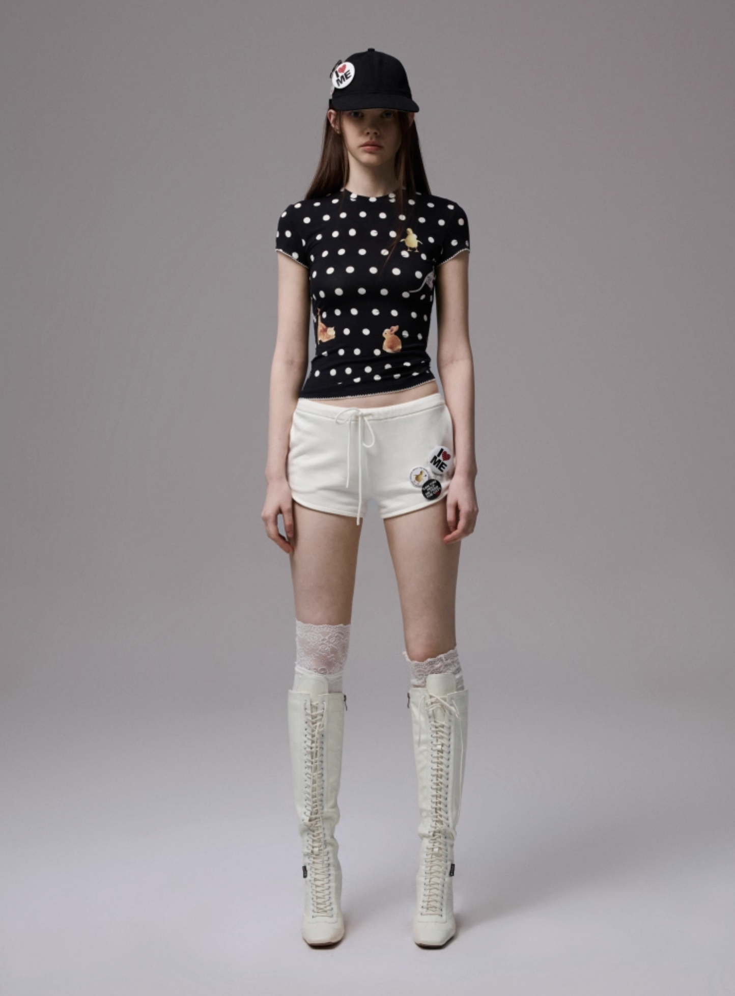 IN STOCK ♱ CATS & DOGS LOVE POLKA DOT PRINT T-SHIRT & CAMI TOP - 2colors - Image 15