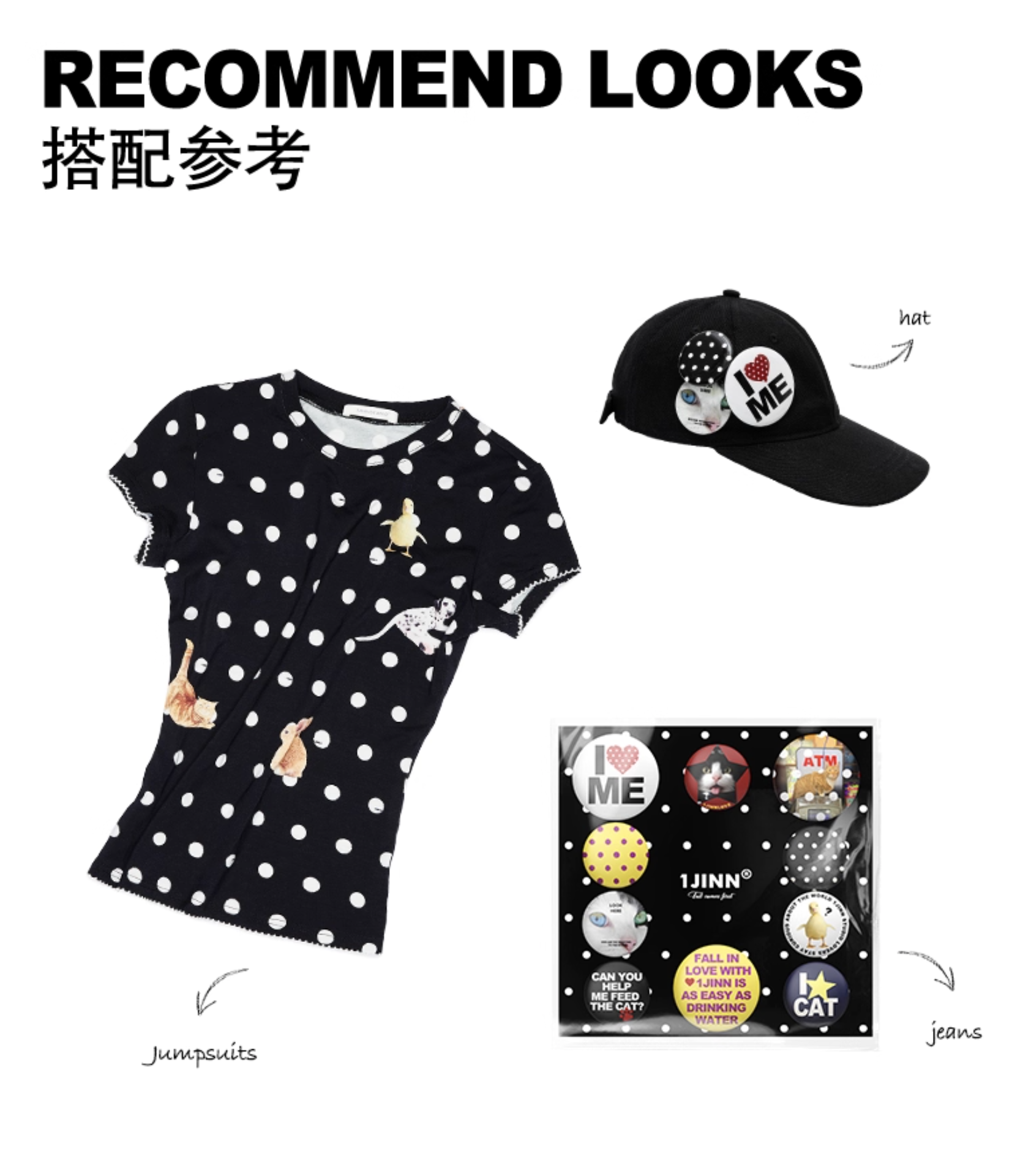 IN STOCK ♱ CATS & DOGS LOVE POLKA DOT PRINT T-SHIRT & CAMI TOP - 2colors - Image 17