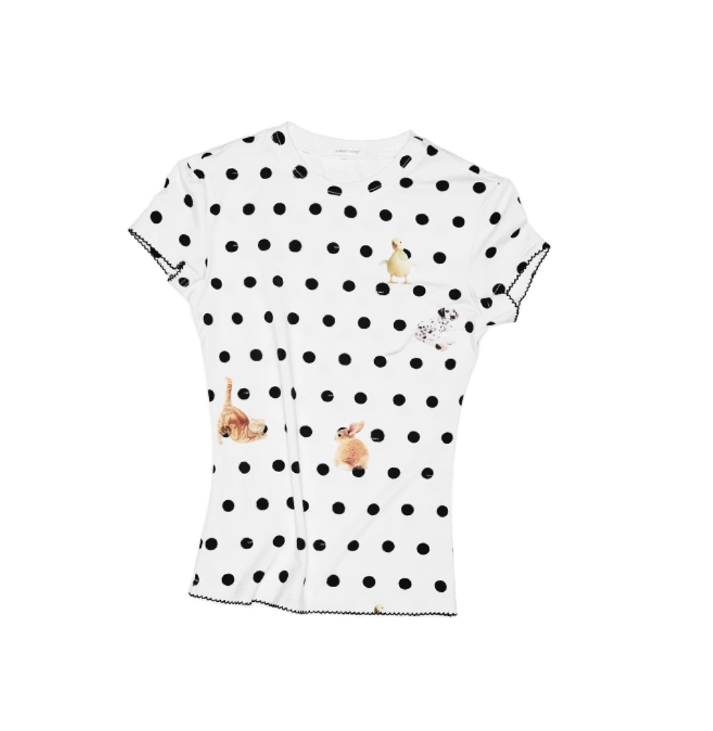 IN STOCK ♱ CATS & DOGS LOVE POLKA DOT PRINT T-SHIRT & CAMI TOP - 2colors - Image 9