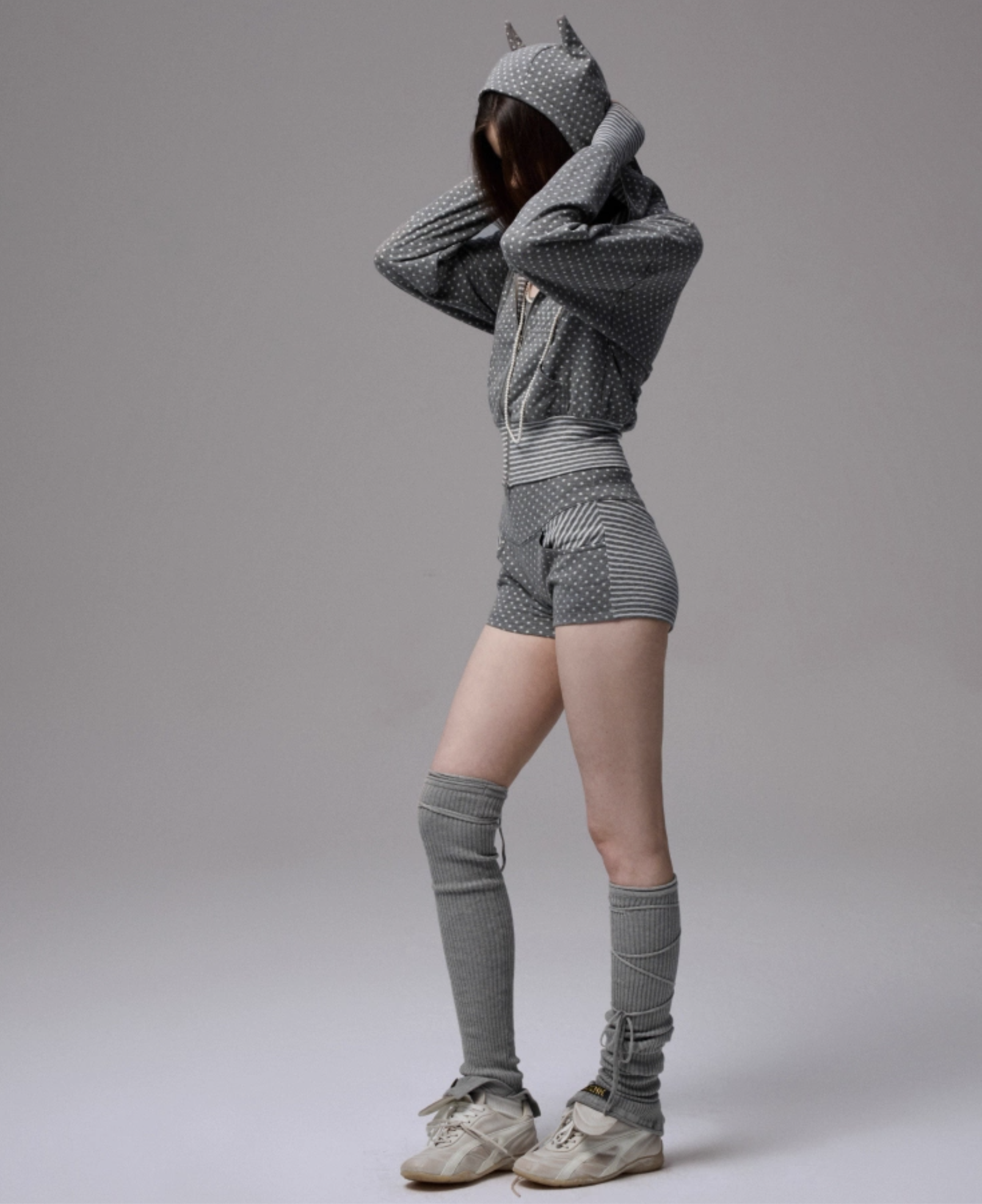 IN STOCK | POLKA DOT DEVIL HORN HOODIE & FLARED PANTS - 3COLORS - Image 20