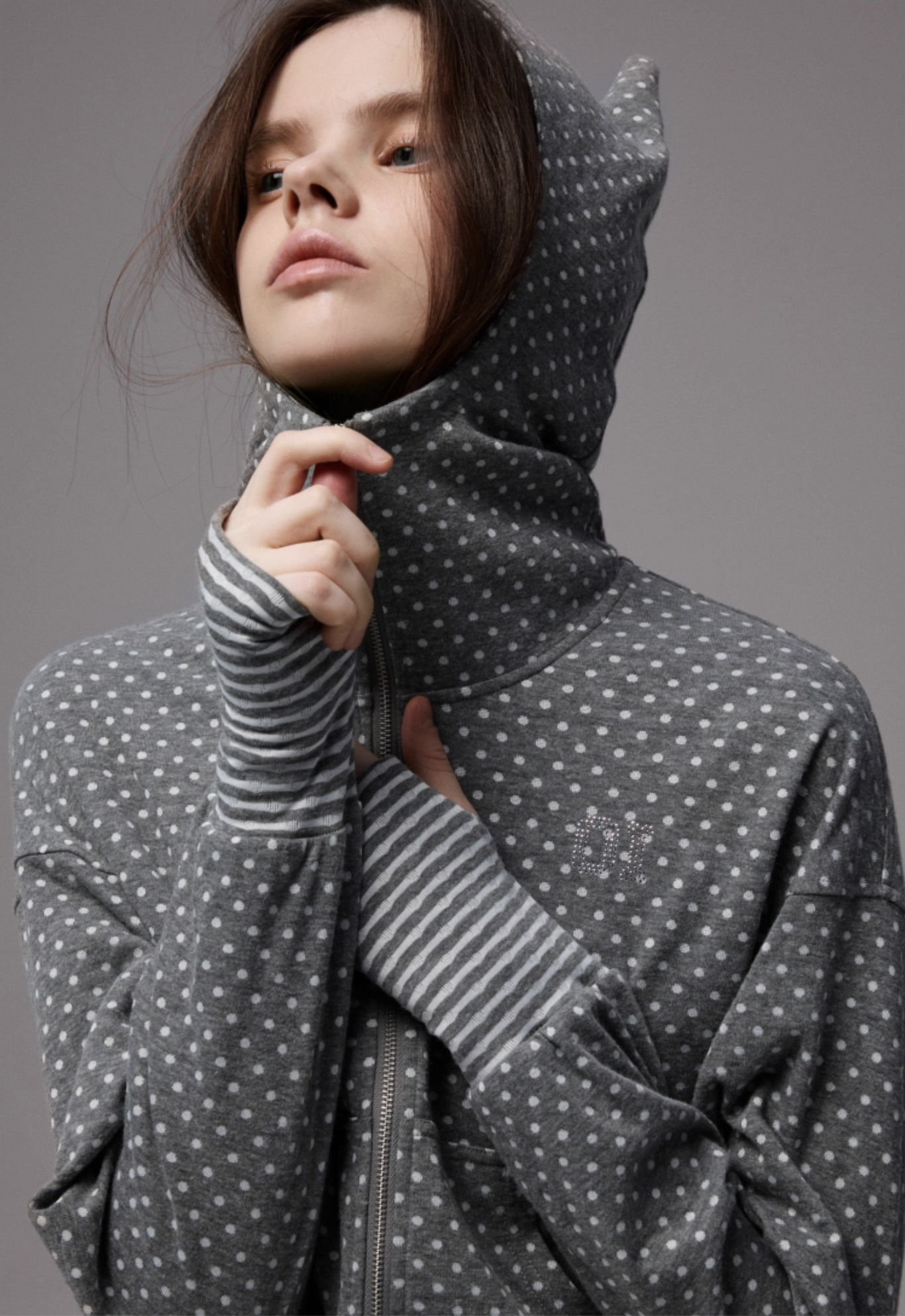 IN STOCK | POLKA DOT DEVIL HORN HOODIE & FLARED PANTS - 3COLORS - Image 25