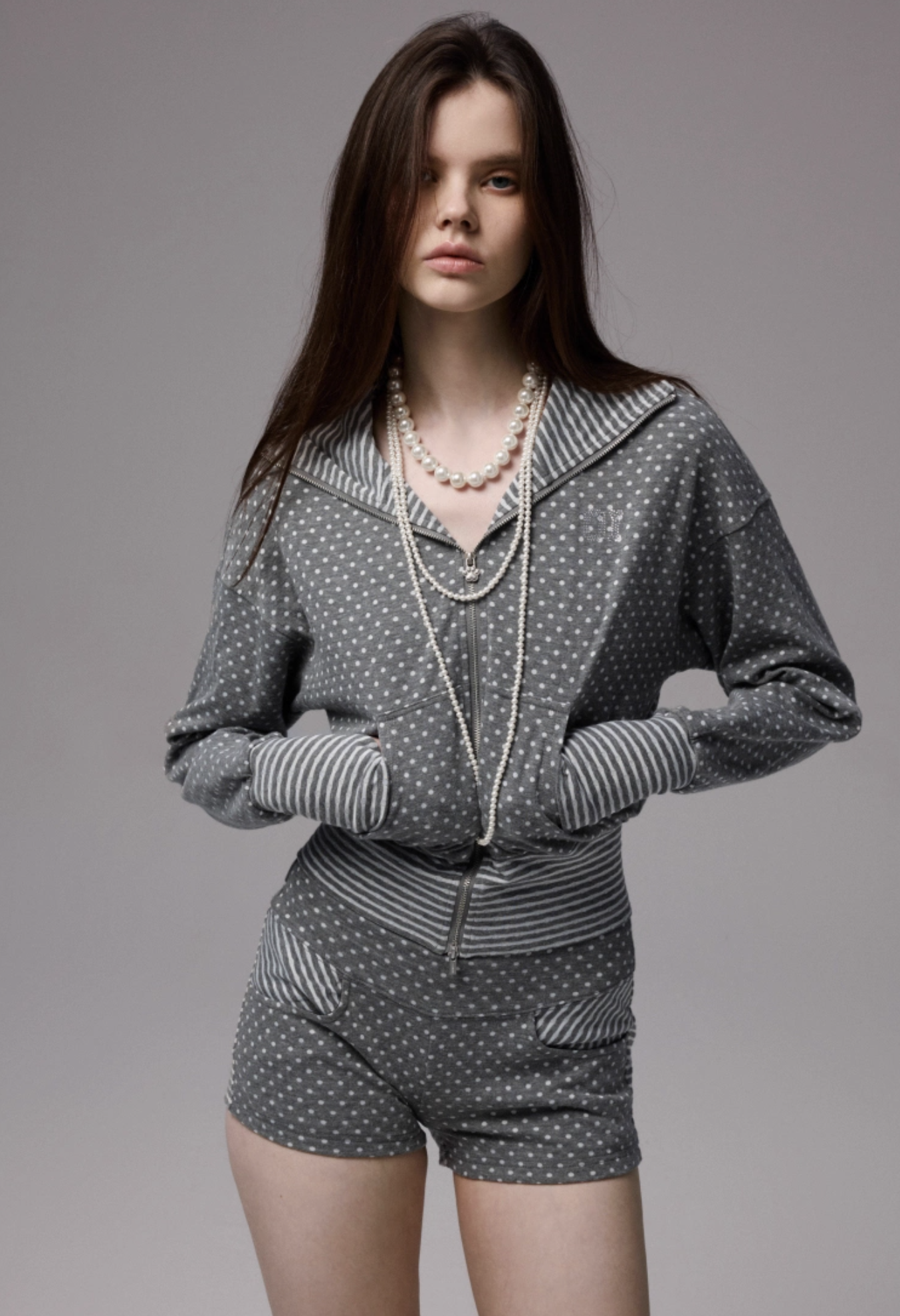 IN STOCK | POLKA DOT DEVIL HORN HOODIE & FLARED PANTS - 3COLORS - Image 22