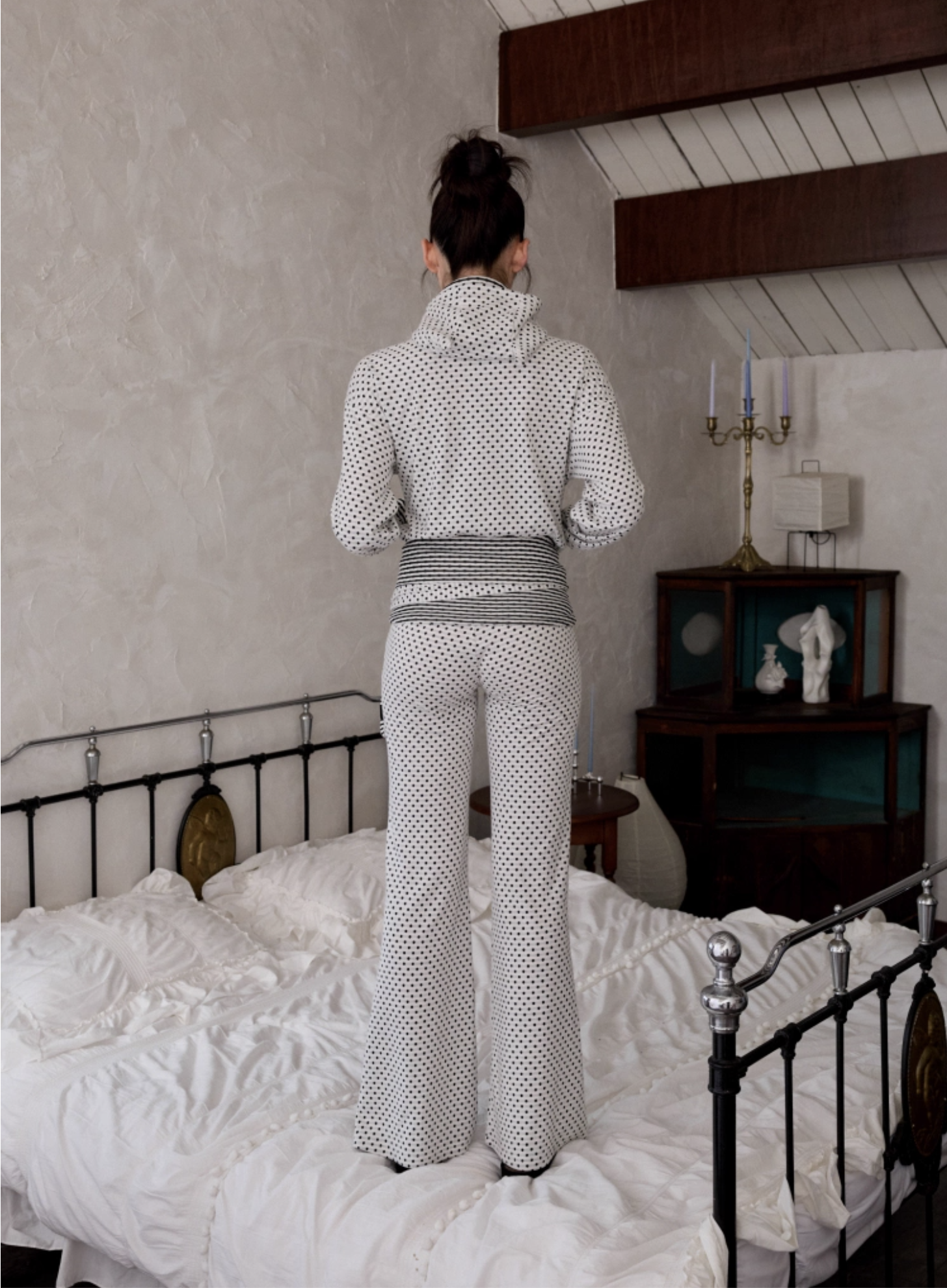 IN STOCK | POLKA DOT DEVIL HORN HOODIE & FLARED PANTS - 3COLORS - Image 4