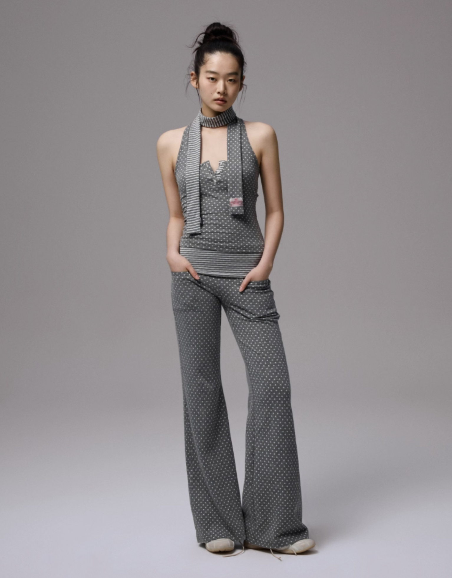 IN STOCK | POLKA DOT DEVIL HORN HOODIE & FLARED PANTS - 3COLORS - Image 27