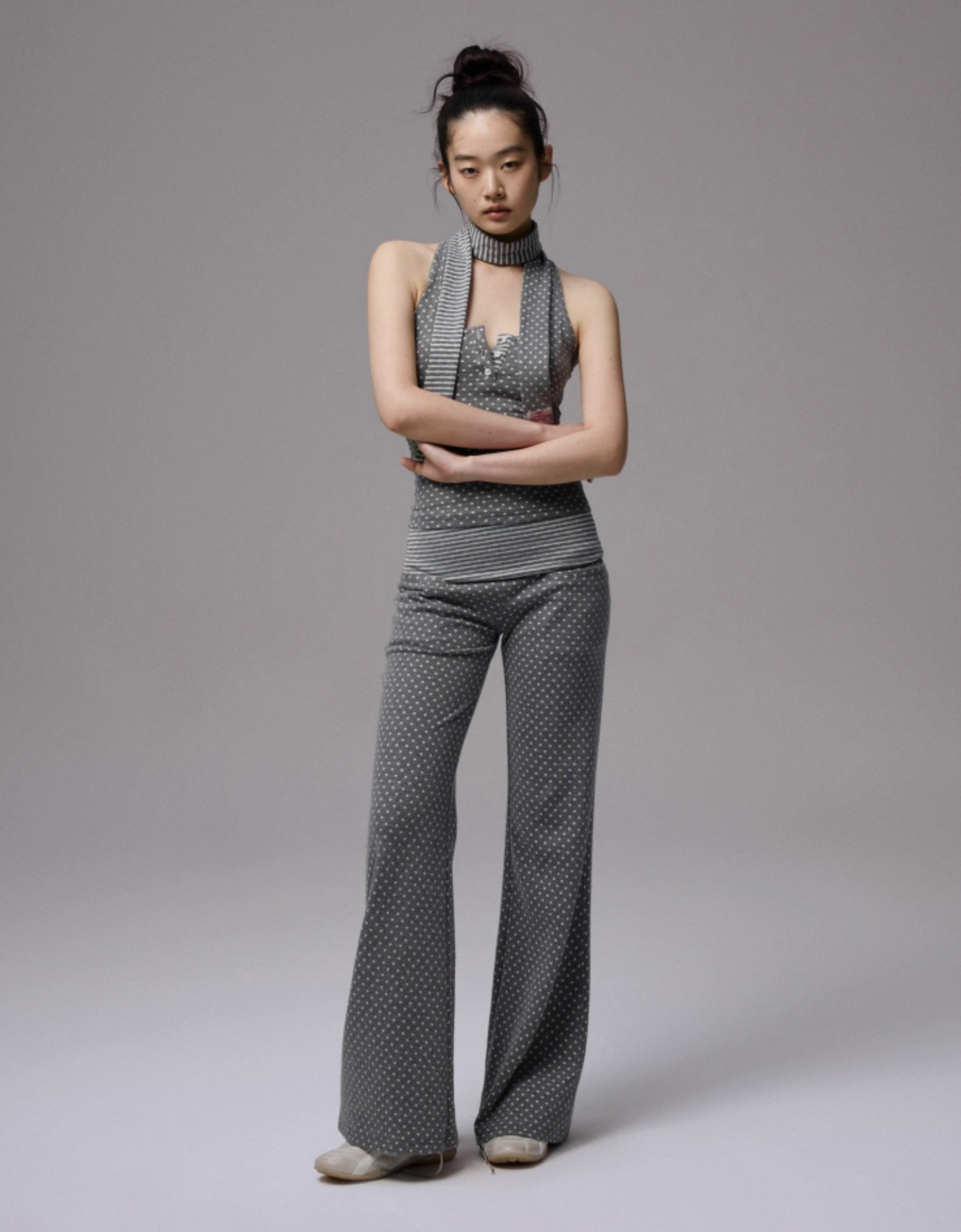 IN STOCK | POLKA DOT DEVIL HORN HOODIE & FLARED PANTS - 3COLORS - Image 28