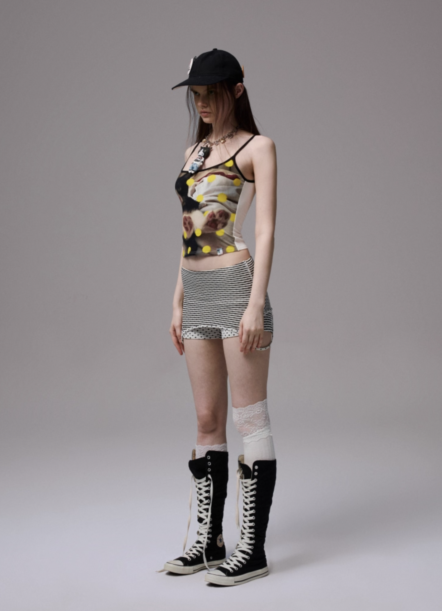 IN STOCK | POLKA DOT BLACK CAT CAMISOLE - Image 3