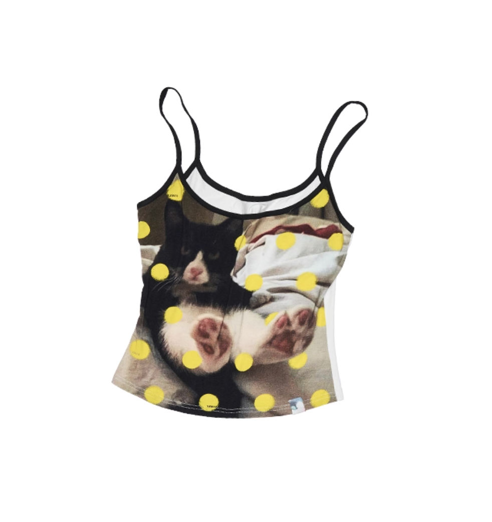 IN STOCK | POLKA DOT BLACK CAT CAMISOLE - Image 4