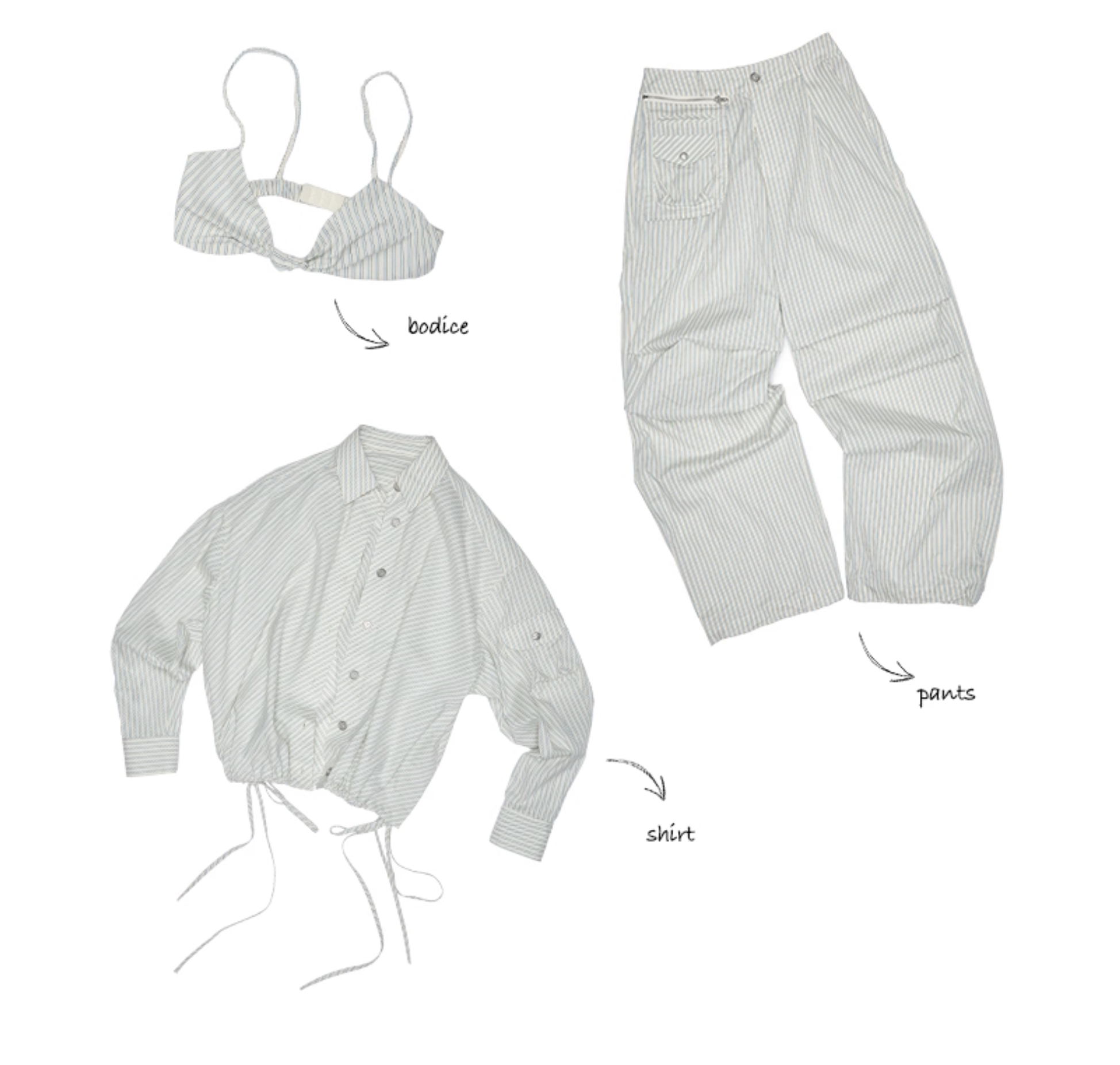 IN STOCK | RETRO DIAGONAL SHIRT & PANTS & BRALETTE - Image 14