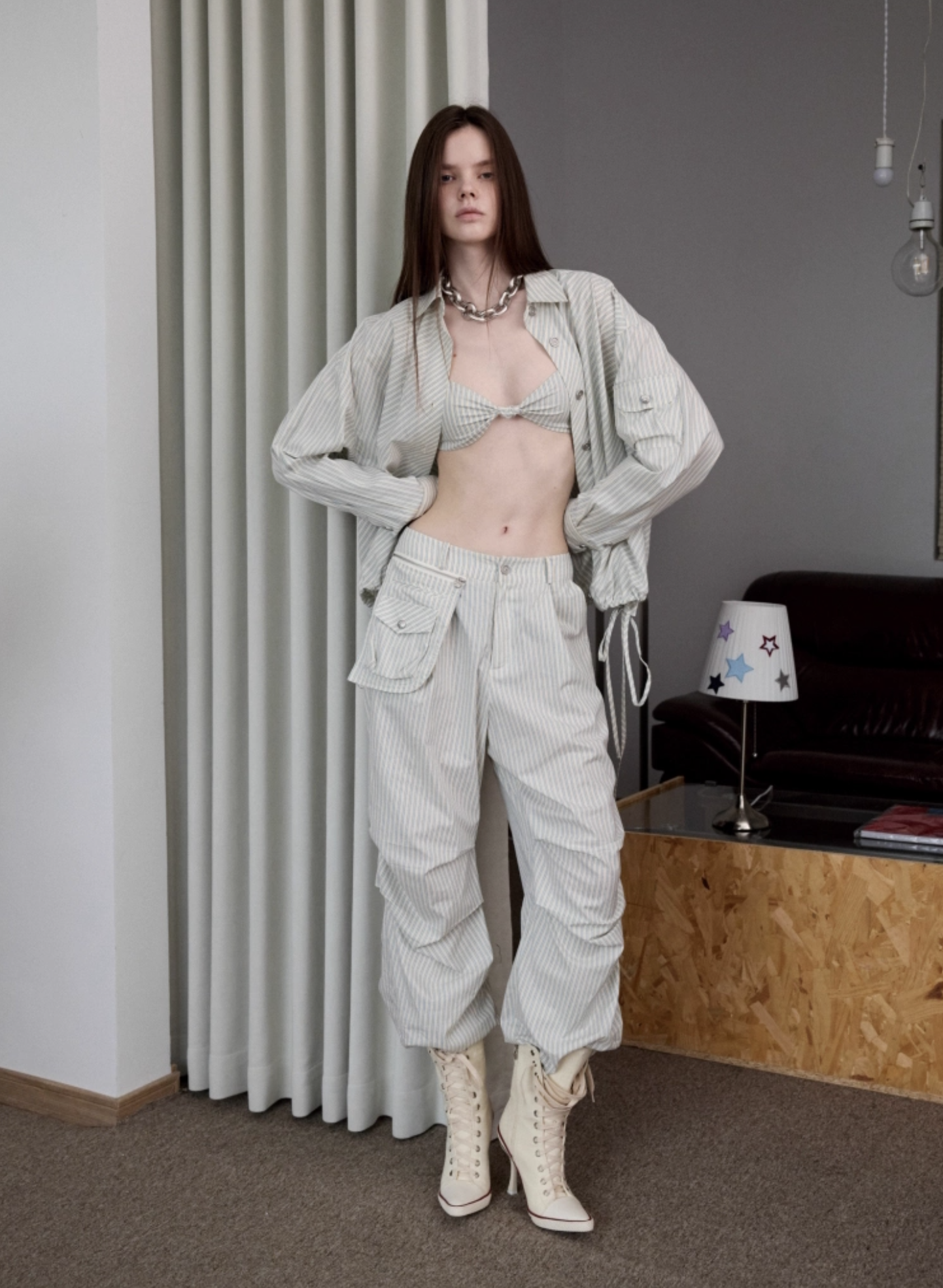 IN STOCK | RETRO DIAGONAL SHIRT & PANTS & BRALETTE - Image 4