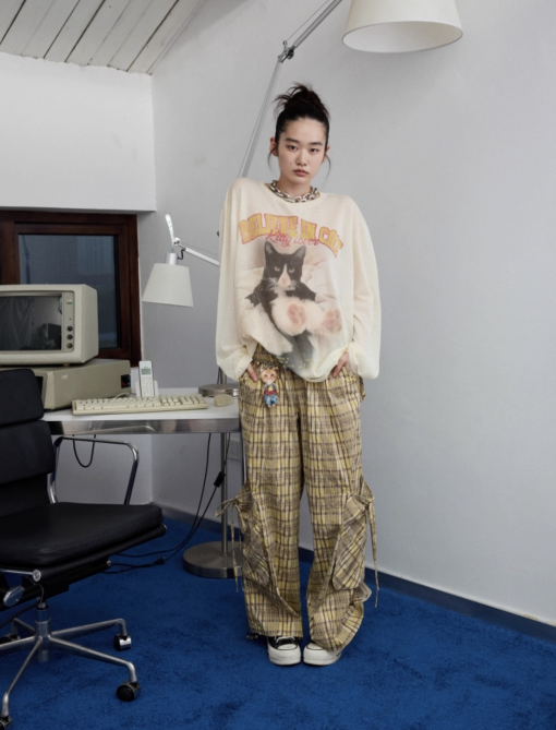 Alternative view of IN STOCK | BLACK CAT PRINT KNITTED T-SHIRT