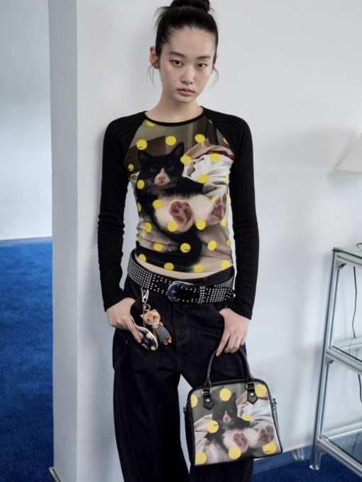 IN STOCK | POLKA DOT BLACK CAT T-SHIRTS