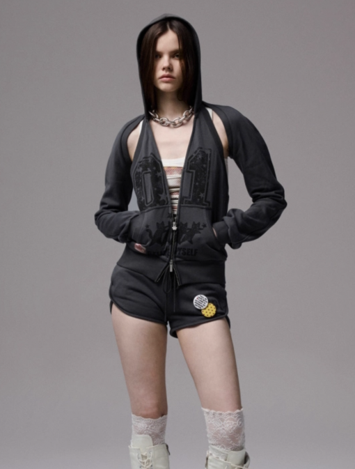 IN STOCK | SAMO 2-PIECES SET (HOODED SWEATSHIRT + VEST TOP)